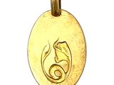 une image représentant un pendentif plaqué or orné d'un serpent
