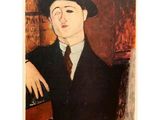 portrait d'un homme en costume noir et chapeau, tenant un livre à la main