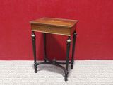dollhouse miniature table with drawer and drawer on top