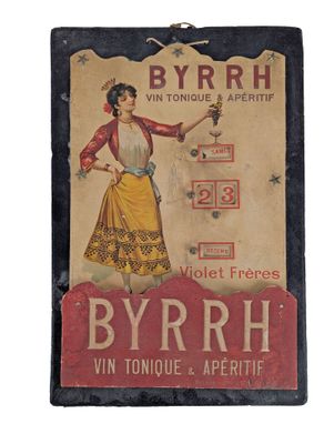 BYRRH Lot de cinq supports publicitaire dont: