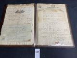 un vieux document écrit posé sur une table