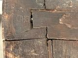 a close up of a piece of wood with a hole in it