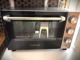 a toaster oven sitting on top of a counter