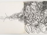 drawing of a black and white picture of a drawing on a white surface