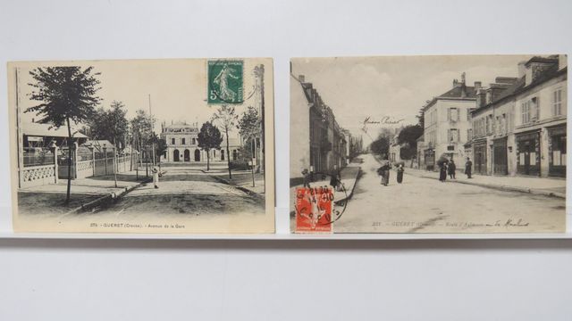 Guéret : Lot de 2cpa : Route d’Aubusson (HM 331). Coin inf droit ...