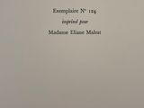 an open book with a black and white title on it