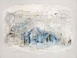 an image of a painting of a train station in the snow