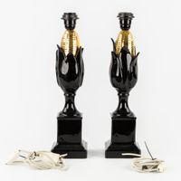 Paire de lampes de table décoratives italiennes en forme d'é… (photo 5)