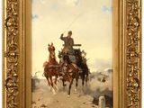 une image représentant un tableau où l'on voit un homme à cheval