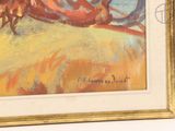a painting of a man riding a horse in a field