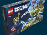 a box of legos with a picture of a man riding a horse