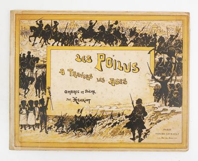 an old book with a picture of a group of men riding horses