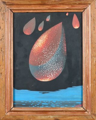 an image of a painting of a drop of water on a black background