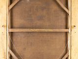 an old wooden window with a glass pane in the middle