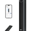 une photo d'un purificateur d'air « Black Tower » à côté d'une télécommande