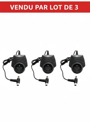 three cameras are shown with a cord attached to them