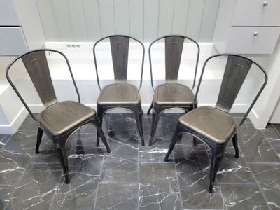 4 Chaises en métal dans le gout de TOLIX VENTE EN LIVE, sur … - Photo 1
