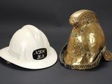 two hats that are sitting next to each other
