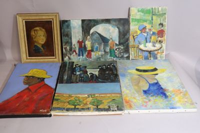 Christian MITARD (XXe) suite de sept encadrements dont six s…