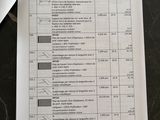 a sheet of paper on a table with a calculator and a calculator
