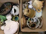 a box full of assorted items sitting on a table