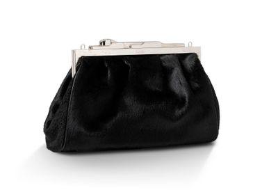 pochette noire sur fond blanc avec une zone de découpe pour le texte
