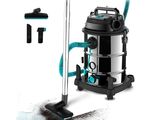 a close up of a vacuum cleaner with a mop on the floor