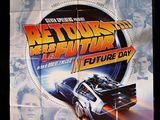 the back to the future movie poster is displayed on a wall