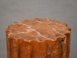 a close up of a piece of wood that has been turned into a table