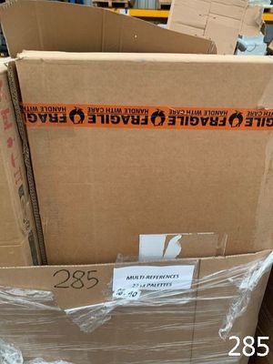 a cardboard box that has been wrapped in plastic