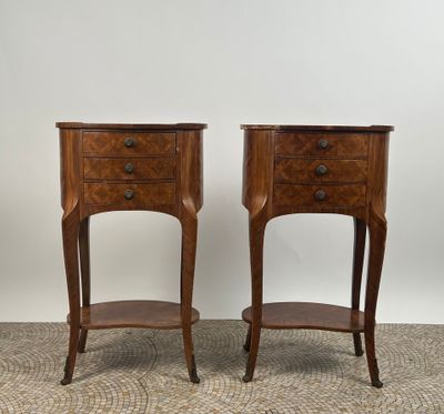 paire de tables de chevet françaises anciennes