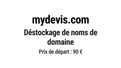 Nom de domaine mydevis.com. Catégorie: Services aux entrepri…