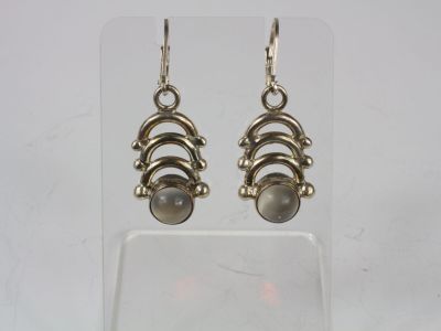 silver plated earrings with labradorite beads