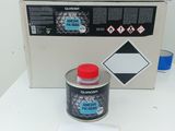 a picture of a box with a sign and a can of paint next to it
