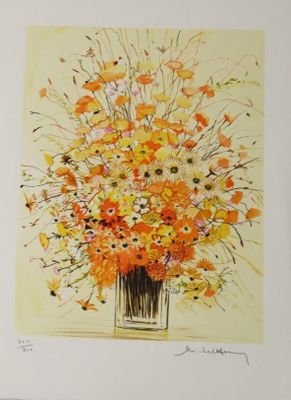 une image d'une peinture de fleurs dans un vase