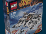 une boîte de kits Lego Star Wars sur fond bleu