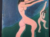 une peinture représentant une femme tenant un enfant dans ses bras