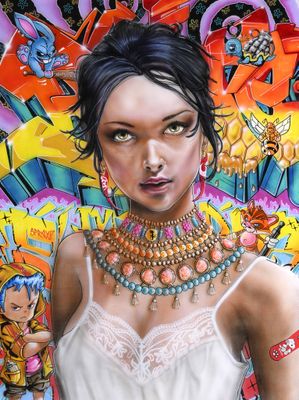 DELTEIL Géraud, XX-XXIe, Ah-spirine, 2024, acrylique et aéro…