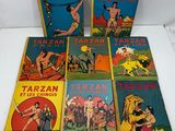 six children ' s tarzan comics books, including tarzan, tarzan, tarzan, tarzan, tarzan, tarzan, tarzan, tarzan, tarzan, tarzan
