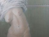 un tableau représentant une femme nue aux cheveux blancs