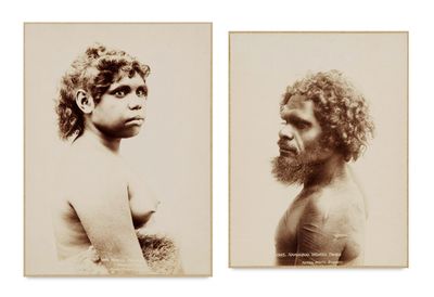 deux vieilles photographies en noir et blanc représentant un homme barbu et un homme aux cheveux bouclés