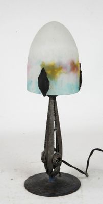 a lamp that is sitting on top of a table