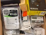 a box full of electronic equipment that is sitting on a table