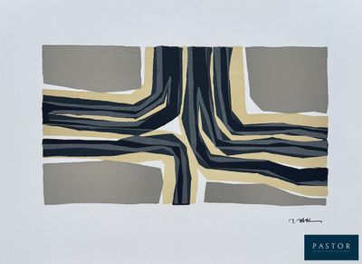 a picture of a painting of a cross on the wall