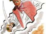 drawing of a man in a pirate costume holding a sword