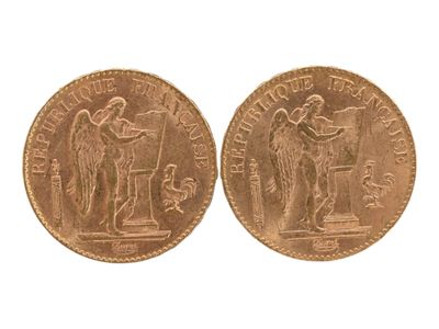 Deux pièces de 20 Francs or au génie de 1895 et 1898, (usure… - Photo 1