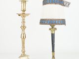 three different types of lamps and a lamp shade on a white background