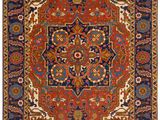 un tapis rouge et bleu à motifs de médaillons