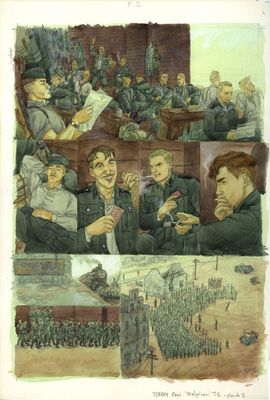 une image représentant un tableau où l'on voit un groupe de soldats
