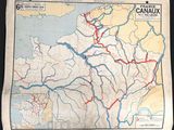 a map of france with red and blue lines on it